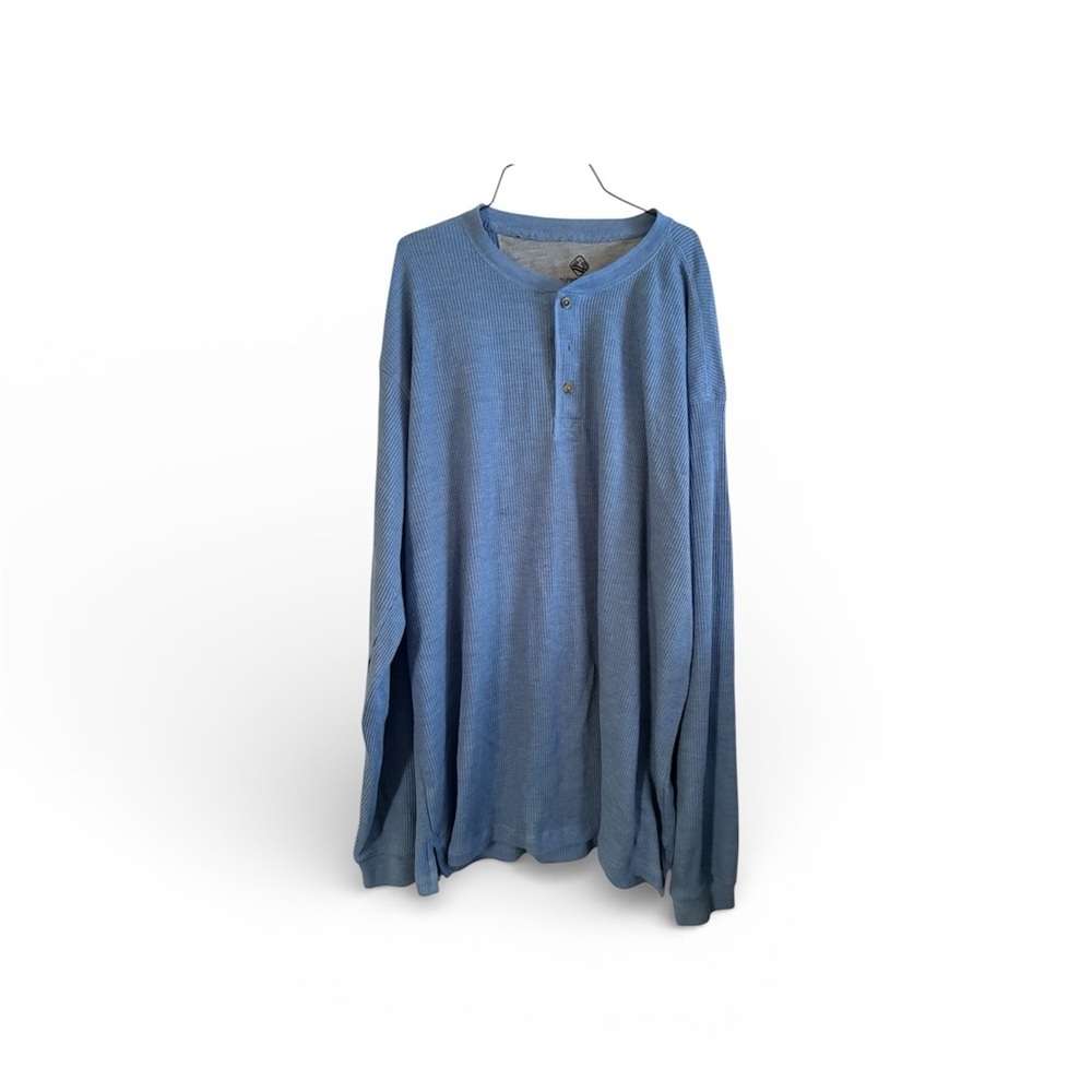 Classic Blue Long Sleeve Henley Shirt